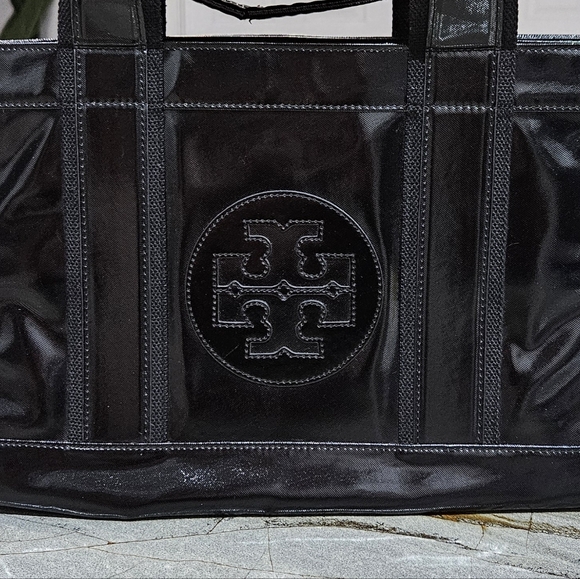 Tory Burch Ella Black Patent Leather Tote - Picture 3 of 15
